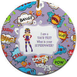 What is your Superpower Round Ceramic Ornament w/ Name or Text