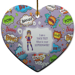 What is your Superpower Heart Ceramic Ornament w/ Name or Text