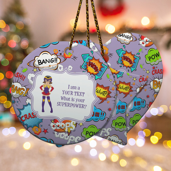 Custom What is your Superpower Ceramic Ornament w/ Name or Text