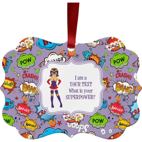 Custom What is your Superpower Metal Frame Ornament - Double Sided w/ Name or Text