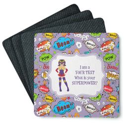 What is your Superpower Square Rubber Backed Coasters - Set of 4 (Personalized)