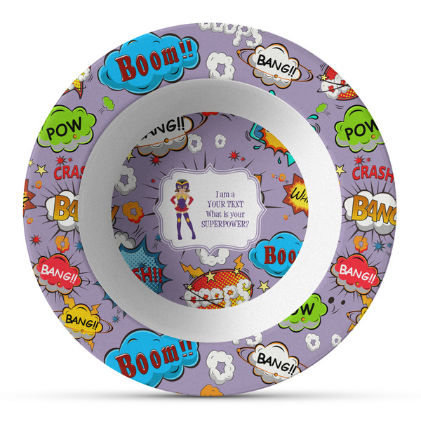 Custom What is your Superpower Plastic Bowl - Microwave Safe - Composite Polymer (Personalized)