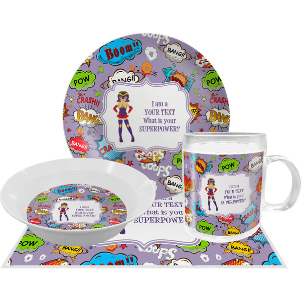 Custom What is your Superpower Dinner Set - Single 4 Pc Setting w/ Name or Text