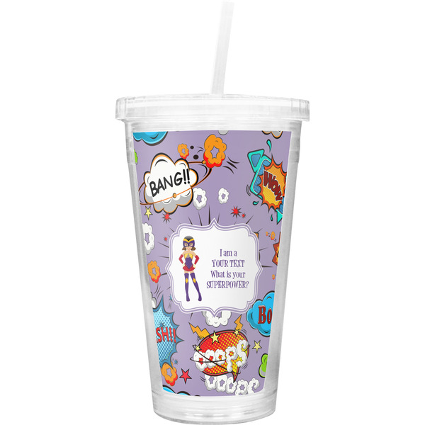 Custom What is your Superpower Double Wall Tumbler with Straw (Personalized)