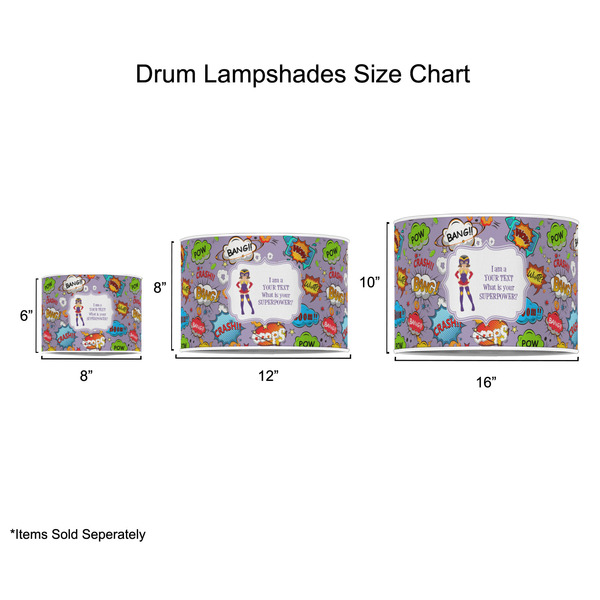 What is your Superpower Drum Lampshades - Sizing Chart