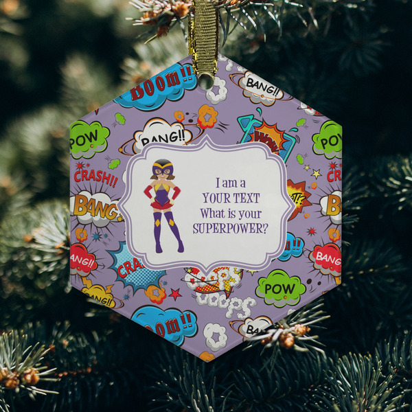What is your Superpower Frosted Glass Ornament - Hexagon (Lifestyle)