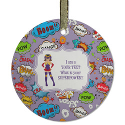 What is your Superpower Flat Glass Ornament - Round w/ Name or Text