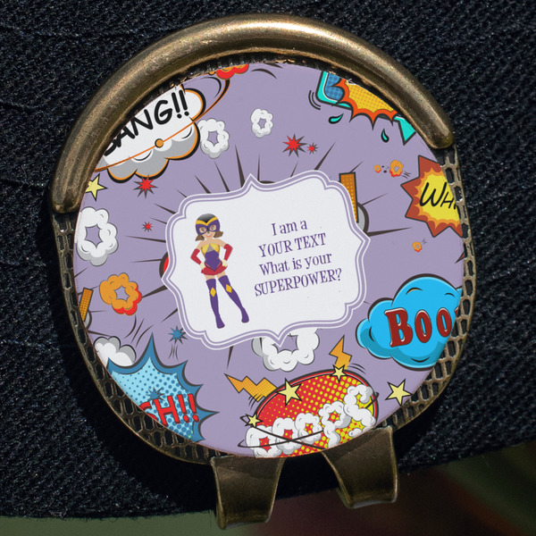 What is your Superpower Golf Ball Marker Hat Clip - Gold - Close Up