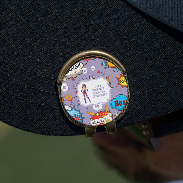 What is your Superpower Golf Ball Marker Hat Clip - Gold - On Hat