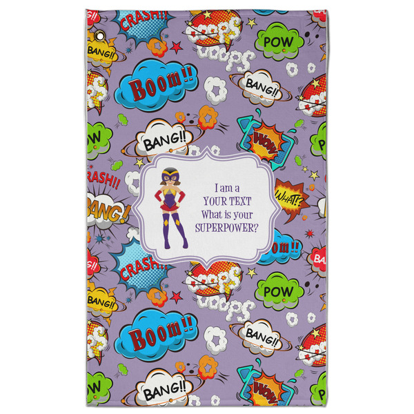Custom What is your Superpower Golf Towel - Poly-Cotton Blend w/ Name or Text
