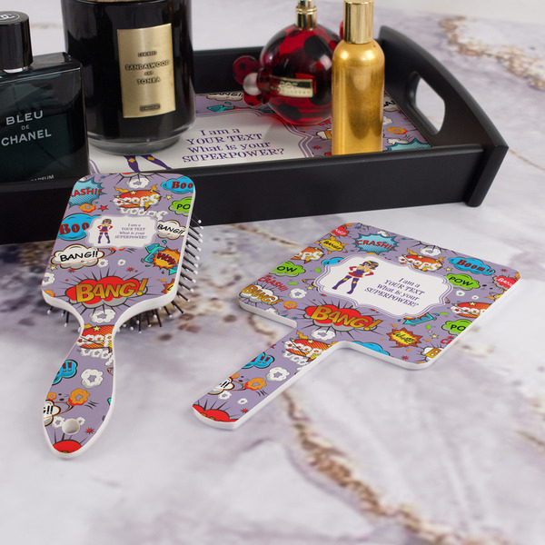 What is your Superpower Hair Brush and Hand Mirror - Bathroom Scene