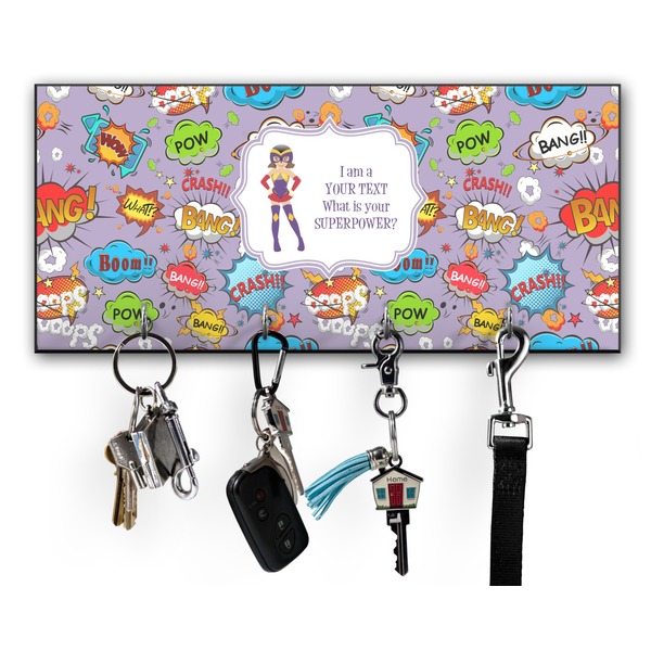 Custom What is your Superpower Key Hanger w/ 4 Hooks w/ Graphics and Text
