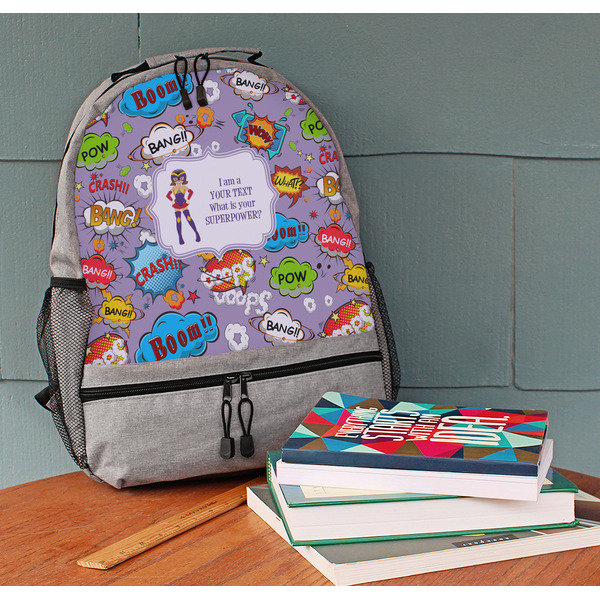 What is your Superpower Large Backpack - Gray - On Desk
