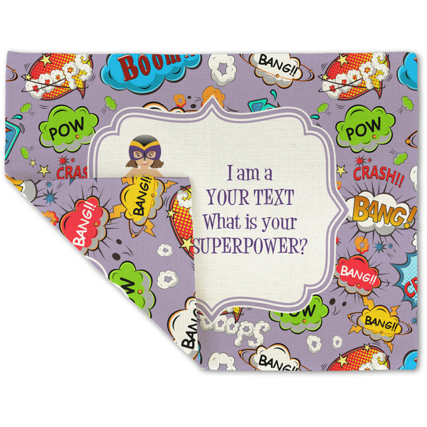 Custom What is your Superpower Double-Sided Linen Placemat - Single w/ Name or Text