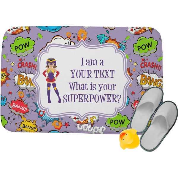 Custom What is your Superpower Memory Foam Bath Mat - 24"x17" (Personalized)