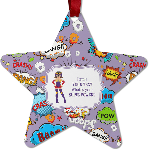 Custom What is your Superpower Metal Star Ornament - Double Sided w/ Name or Text