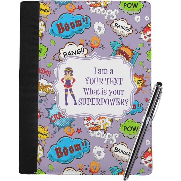 Custom What is your Superpower Notebook Padfolio - Large w/ Name or Text