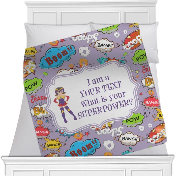 Custom What is your Superpower Minky Blanket - Toddler / Throw - 60"x50" - Single Sided (Personalized)