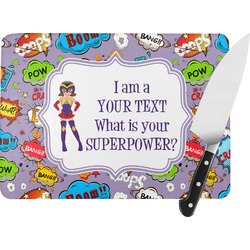 What is your Superpower Rectangular Glass Cutting Board - Large - 15.25"x11.25" w/ Name or Text