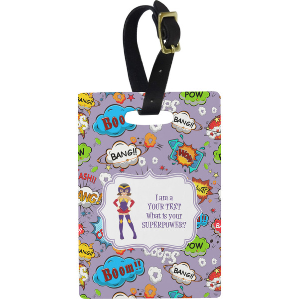 Custom What is your Superpower Plastic Luggage Tag - Rectangular w/ Name or Text