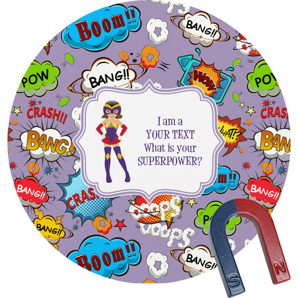 Custom What is your Superpower Round Fridge Magnet (Personalized)