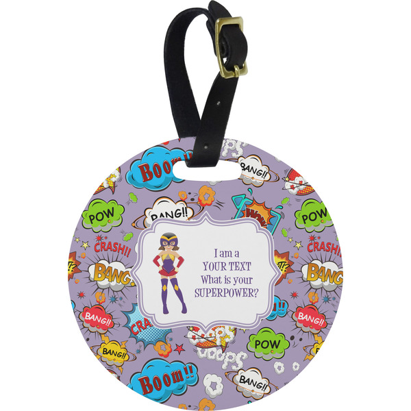 Custom What is your Superpower Plastic Luggage Tag - Round (Personalized)