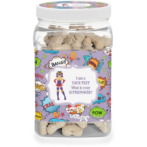 Custom What is your Superpower Dog Treat Jar (Personalized)