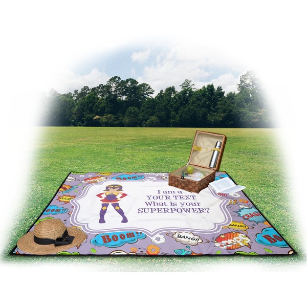 What is your Superpower Picnic Blanket - with Basket Hat and Book - in Use
