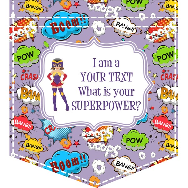 Custom What is your Superpower Iron On Faux Pocket (Personalized)