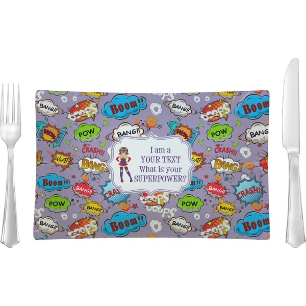 Custom What is your Superpower Glass Rectangular Lunch / Dinner Plate (Personalized)