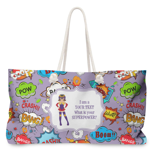 Custom What is your Superpower Large Tote Bag with Rope Handles (Personalized)