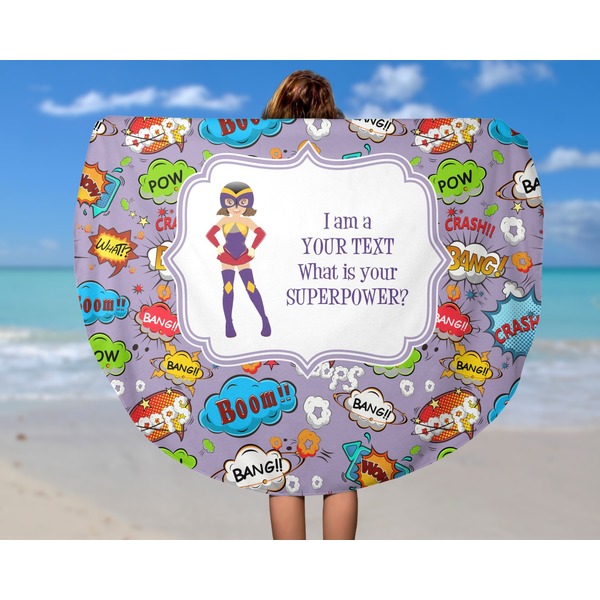 What is your Superpower Round Beach Towel - In Use