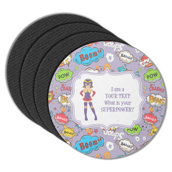 Custom What is your Superpower Round Rubber Backed Coasters - Set of 4 (Personalized)