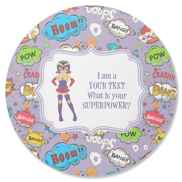 Custom What is your Superpower Round Rubber Backed Coaster (Personalized)