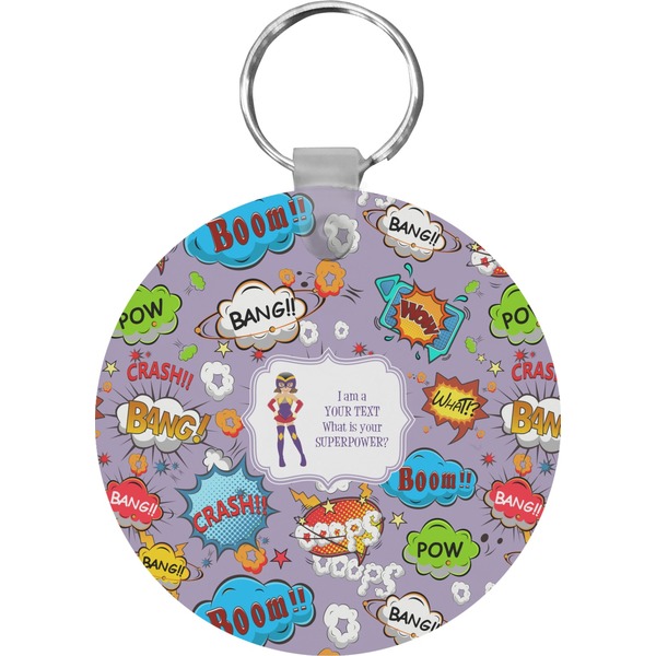 Custom What is your Superpower Round Plastic Keychain (Personalized)
