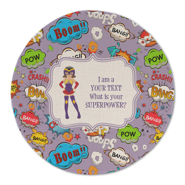 Custom What is your Superpower Round Linen Placemat - Single Sided (Personalized)