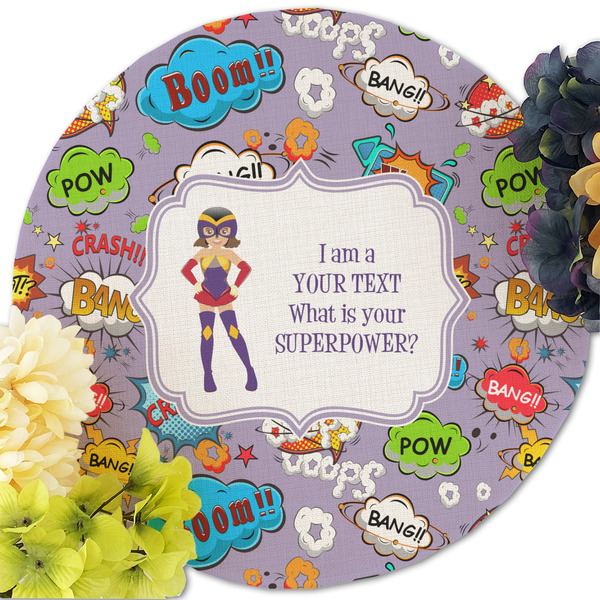 What is your Superpower Round Linen Placemats - Front (w flowers)