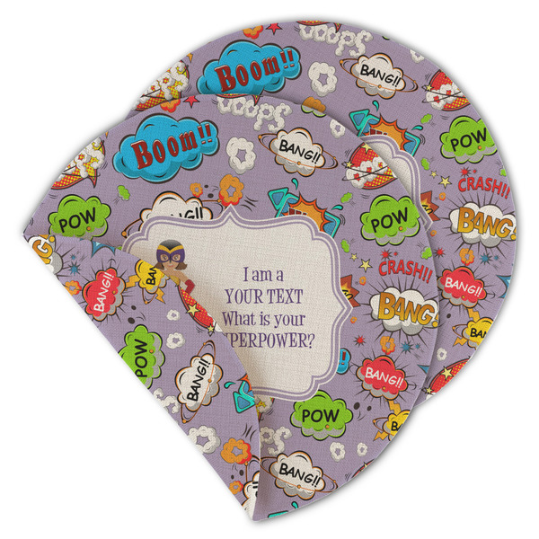 Custom What is your Superpower Round Linen Placemat - Double Sided (Personalized)