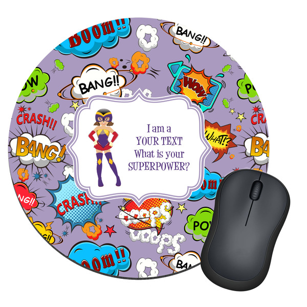 Custom What is your Superpower Round Mouse Pad (Personalized)