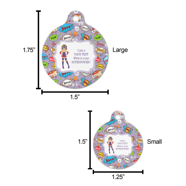 What is your Superpower Round Pet ID Tag - Large - Comparison Scale