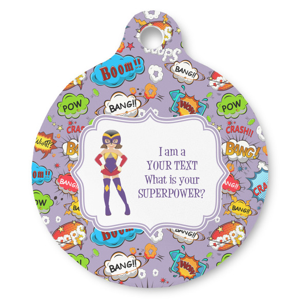 Custom What is your Superpower Round Pet ID Tag (Personalized)