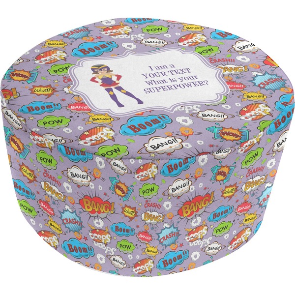 Custom What is your Superpower Round Pouf Ottoman (Personalized)