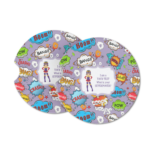 Custom What is your Superpower Sandstone Car Coasters (Personalized)