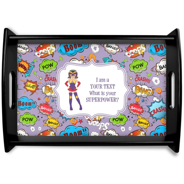 Custom What is your Superpower Black Wooden Tray - Small (Personalized)