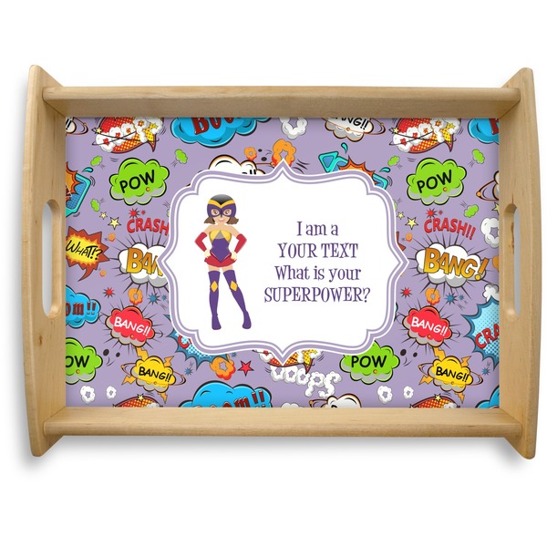 Custom What is your Superpower Natural Wooden Tray - Large (Personalized)