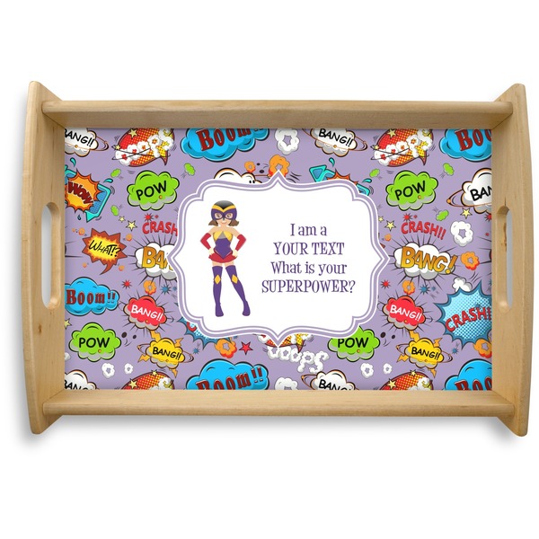 Custom What is your Superpower Natural Wooden Tray - Small (Personalized)