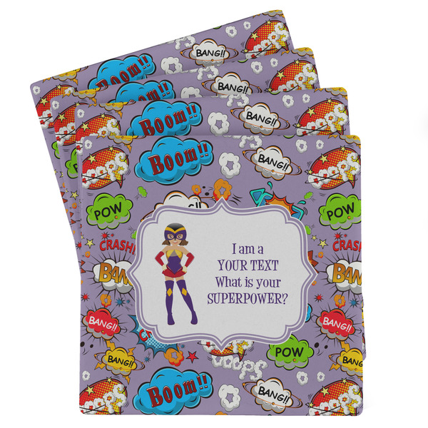 Custom What is your Superpower Absorbent Stone Coasters - Set of 4 (Personalized)