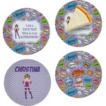 What is your Superpower Set of 4 Glass Appetizer / Dessert Plate 8" (Personalized)