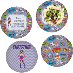 What is your Superpower Set of 4 Glass Lunch / Dinner Plate 10" (Personalized)