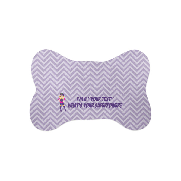 Custom What is your Superpower Bone Shaped Dog Food Mat (Small) (Personalized)
